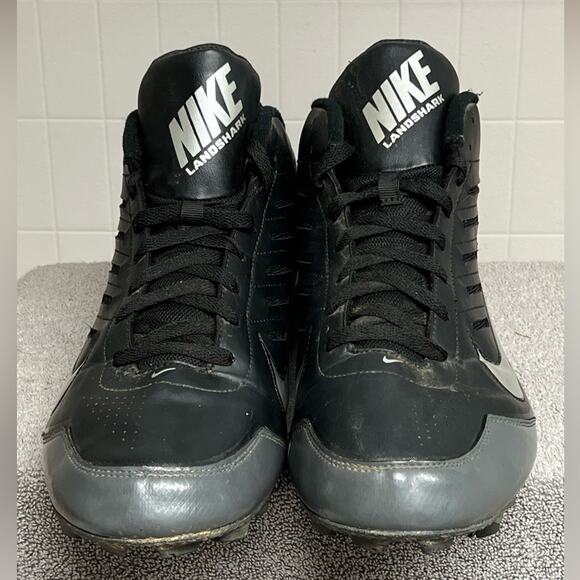 Nike Landshark Football Cleats Men SZ 15 Black Gray White Land Shark 511295-009 - Picture 4 of 6